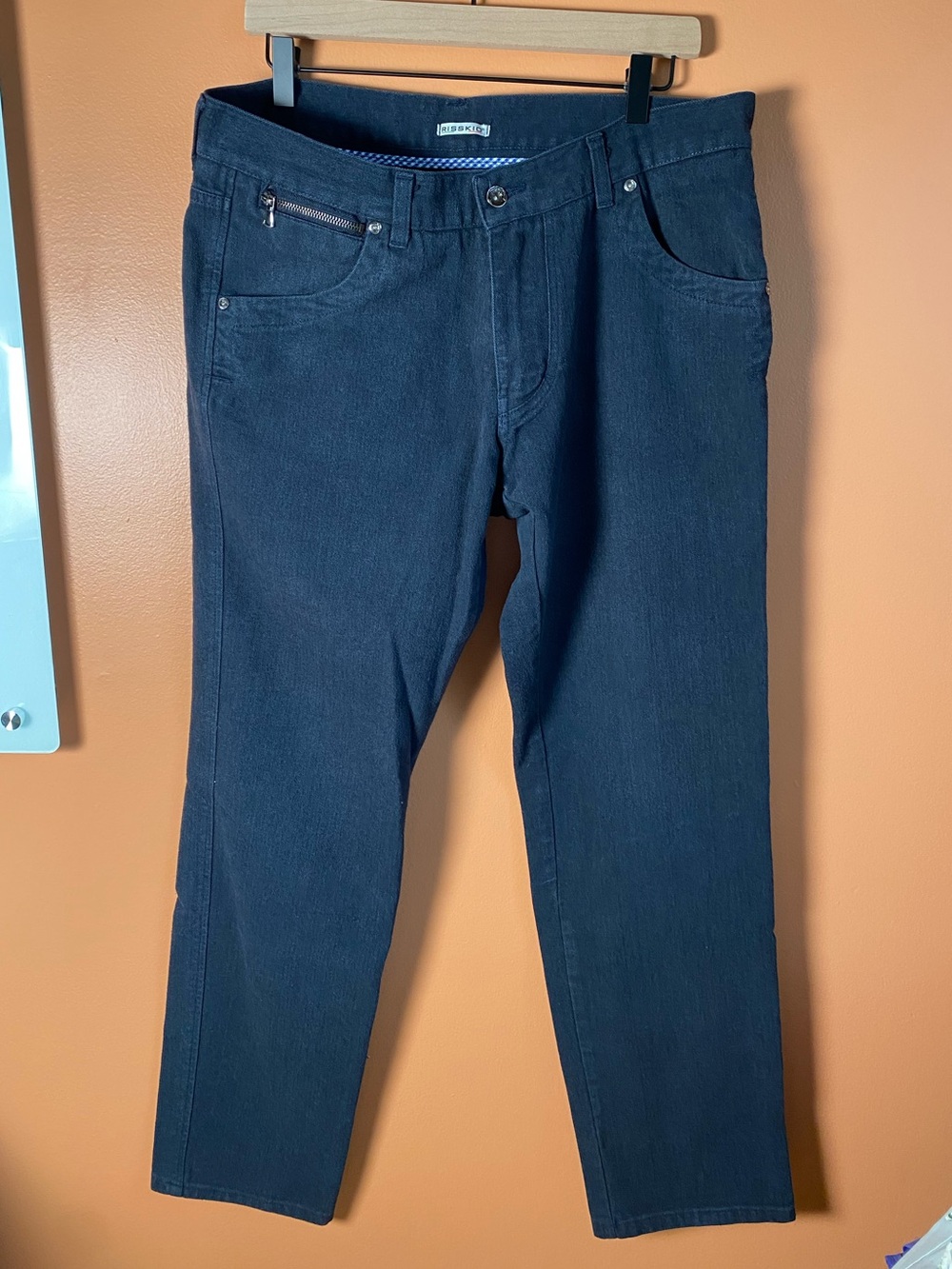 Risskio Men’s Designer Euro Pants Dark Navy Size 54 ( US 38)